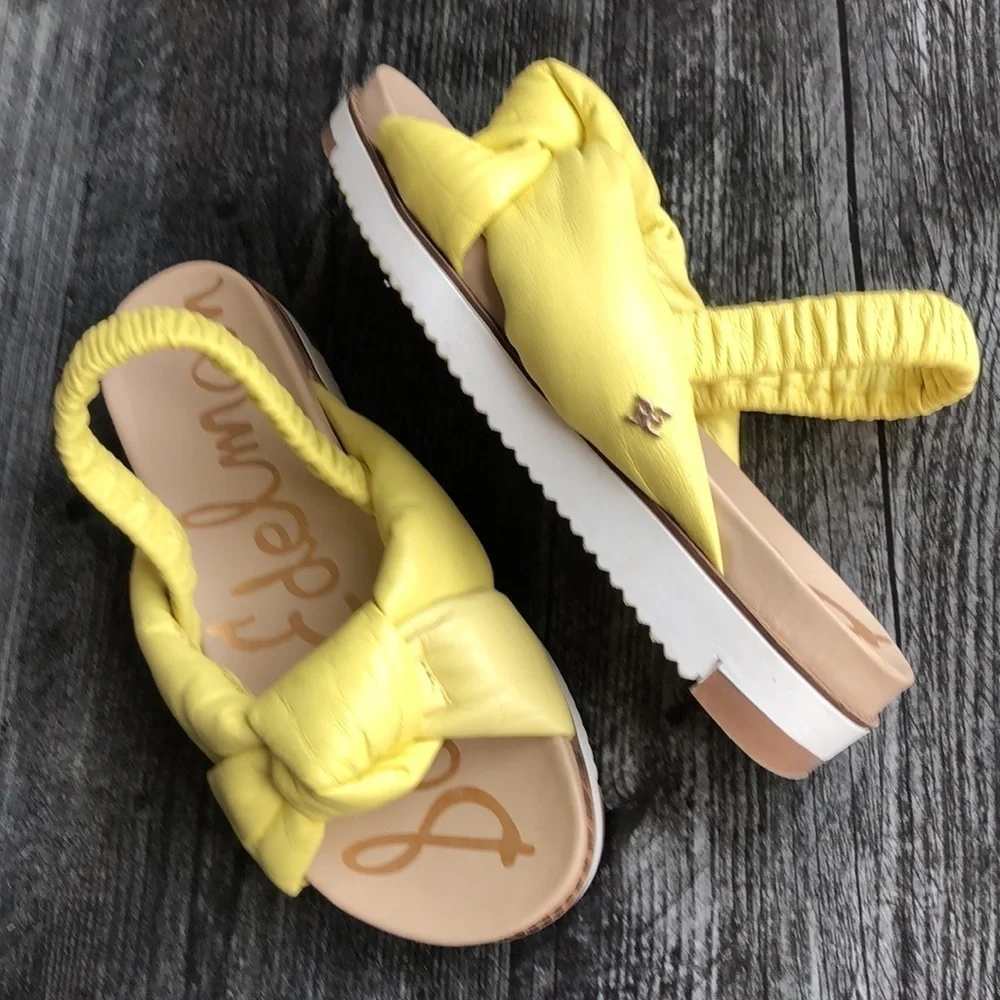 Sam Edelman Agatha Mini Yellow Knot Kids Sandals Size 13
